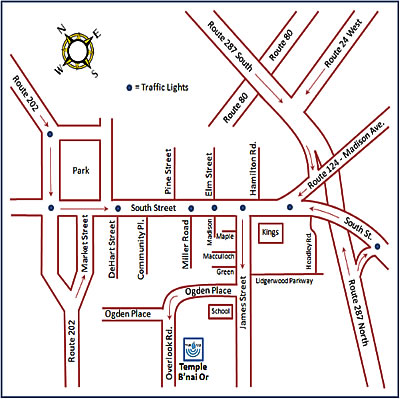 Directions to Temple B’nai Or | Temple B'nai Or | Morristown, NJ